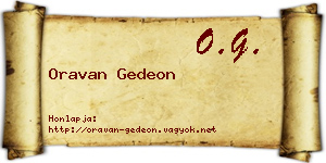 Oravan Gedeon névjegykártya